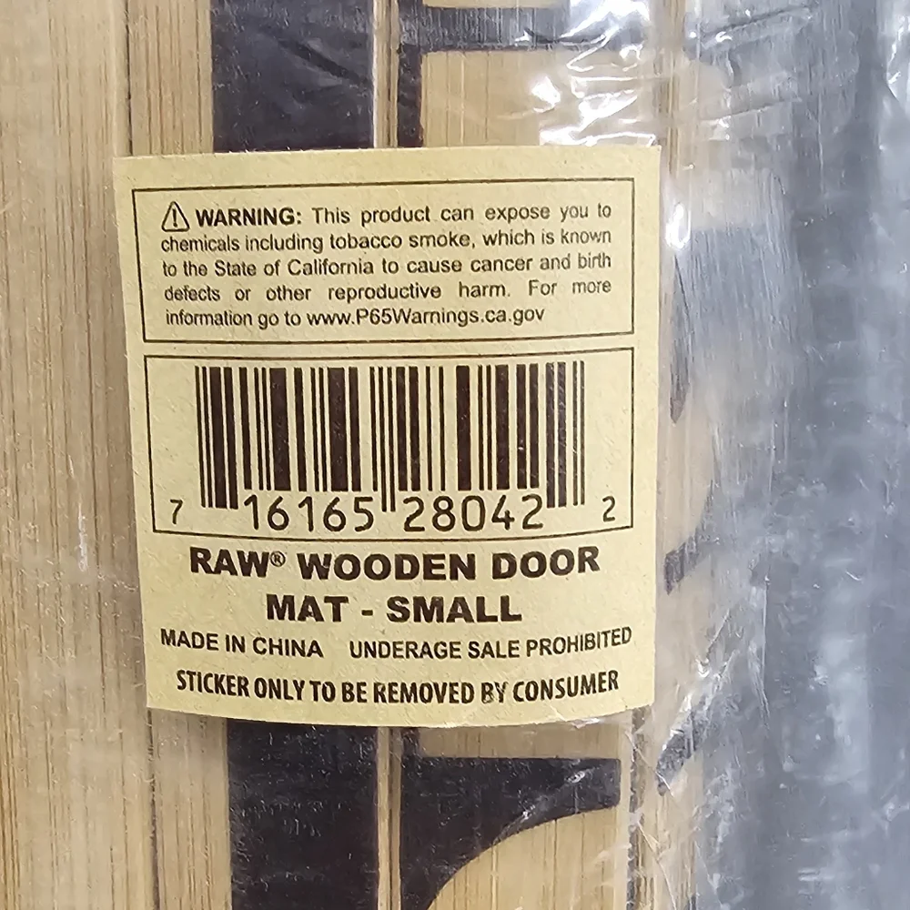 RAW Bamboo Floor Mat Small - Wooden 30″ x 18″ NEW w/Tag